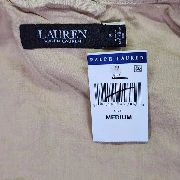 Ralph Lauren Featherweight Twill Field Jacket‎ Khaki Floral Embroidery M NWT - Picture 3 of 16